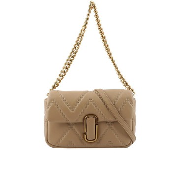 MARC  JACOBS THE J MARC 縫線小羊皮翻蓋二用包(駝色)