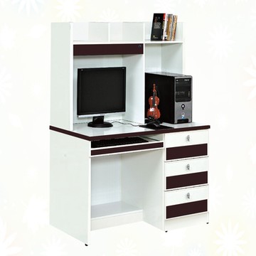 文創集 南亞塑鋼 雪莉多彩3.6尺拉合鍵盤三抽塑鋼高書桌組合(六色可選)-108x60x153.9cm免組