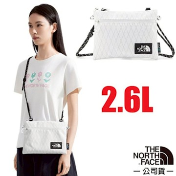 【The North Face】日用休閒隨身側背包2.6L.斜背包.單肩包.護照證件包袋_8DJQ-FN4 雪峰白