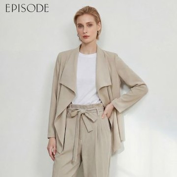 EPISODE - 輕薄舒適翻領西裝外套162302（卡其）