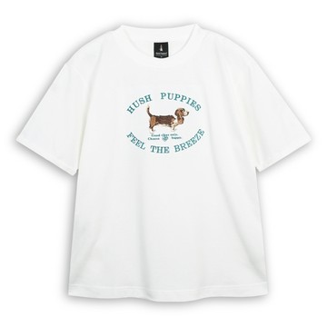 Hush Puppies T恤 男裝刺繡復古狗寬版T恤