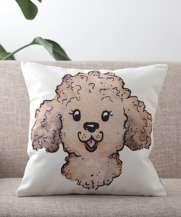 Jubilee 天然亞麻材質 抱枕套 柔軟觸感 玩具貴賓狗款