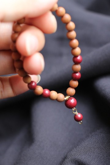 春秋手作 | 高含量硃砂 | 6mm紫金砂 檀木珠 | 開運