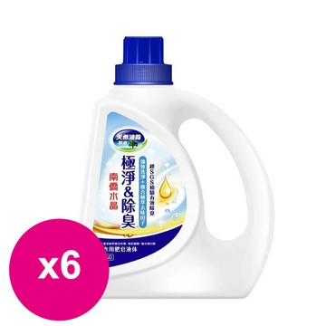 南僑水晶肥皂洗衣精極淨除臭 瓶裝1.6kg（藍）x6瓶_廠商直送