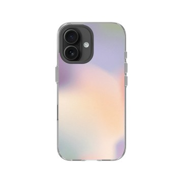 iPhone 16 Clear Case（相機按鈕） 透明 - 石紋與渲染 / Marble & Dreamy Gradient - 輕舞光暈