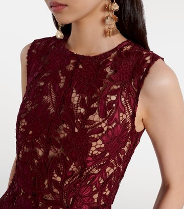 Self-Portrait Floral lace midi dress