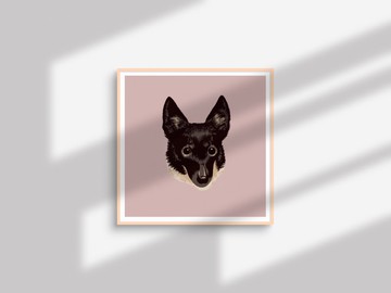 【狗狗插畫】客製化 寵物似顏繪 原創手繪風格 可加物件/背景