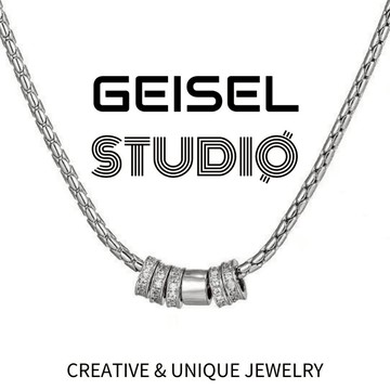 【GEISEL】圓環鑲鑽項鍊 中性項鍊 潮款鈦鋼項鍊 女生項鍊 頸鍊 不鏽鋼項鍊(B-081)