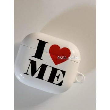 韓系ins甜酷少女英文愛心適用蘋果無線藍牙耳機保護套airpods4/3代硬亮菲林airpods1/2韓國進口pro3保護殼