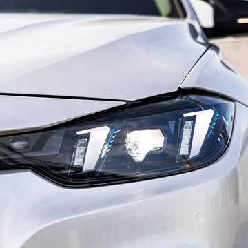 (質量保固）適用于13-19款BMW 3系F30大燈總成改裝獠牙24款LED日行燈轉向透鏡