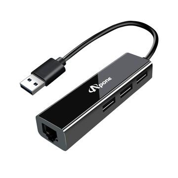 Apone USB3.0 轉 RJ45+3孔 USB 集線器 (APN-U3H3)