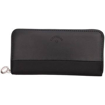 CONVERSE 80379800-80 LEATHER LONG WALLET 皮革 拉鍊 長夾 (黑色)