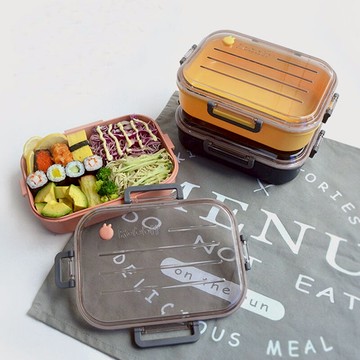 大容量簡約飯盒學生上班族輕便可微波爐加熱便當盒餐高中食堂塑料