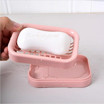 日式雙層帶蓋香皂盒衛生間瀝水肥皂盒臺面肥皂架浴室置物架【步行者戶外生活館】