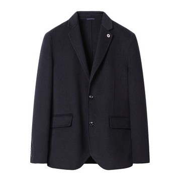 羅米歐男裝新款雙面胸針點綴休閑兩粒單排扣西裝外套毛呢西服男