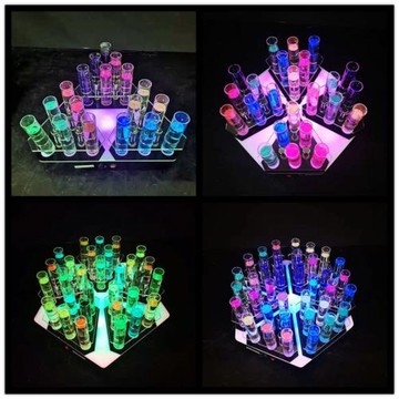 LED創意試管架發光酒吧KTV雞尾酒架吧臺展示架飲品架亞克力洋酒架