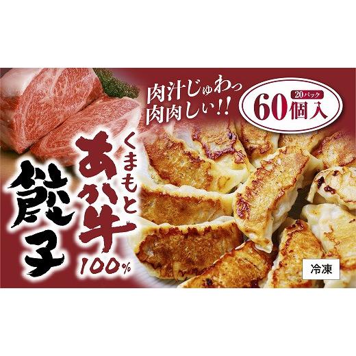 ふるさと納税 熊本県 宇土市 110b-10　くまもとあか牛 100% 餃子 60個 (20個入り×3) GI認定 牛 国産 野菜 おかず 味千ラーメン 重光産業 共同開発 中村屋 食…