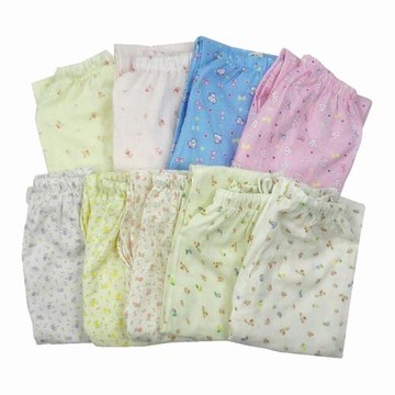 特價清貨 日單女純棉雙層紗布 睡褲長褲家居褲長褲 小花卡通9-1