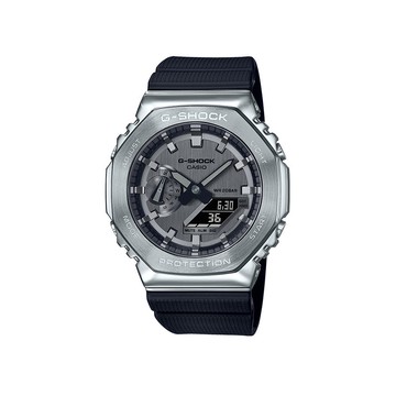 CASIO G-SHOCK 八角 藍芽雙顯錶-銀