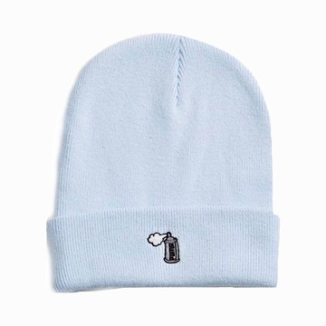 【全館滿額折】 Puma 寶寶藍 反折 噴漆罐 針織 毛線帽 H6447【新竹皇家 02489904】
