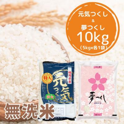 ふるさと納税 田川市 福岡県産米食べ比べ夢つくしと元気つくしセット　計10kg(田川市)