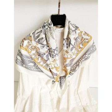 高性價比純真絲斜紋90cm方巾 桑蠶絲絲巾女百搭春秋圍巾 防曬披肩