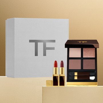 【TOM FORD】高級訂製四格眼盤享迷你唇膏2入組 禮盒  31 Sous Le Sable+迷你唇膏CASABLANCA + Night Mauve | 新年禮物 |女生送禮