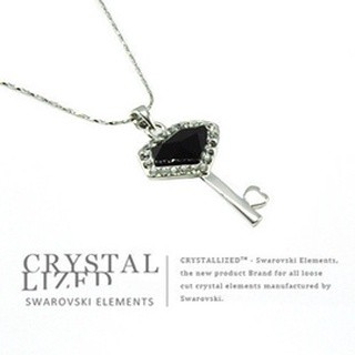 新光飾品-黑白色魅影鑰匙水晶項鏈