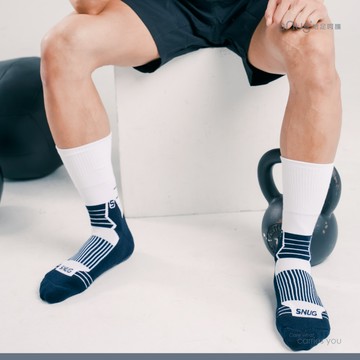 【CTRL3點5度工學籃球襪(厚底)-白筒藏青】