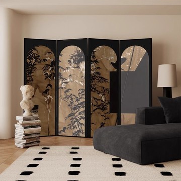 屏風 和紙屏風（鳥の子）」鳥本の屏風