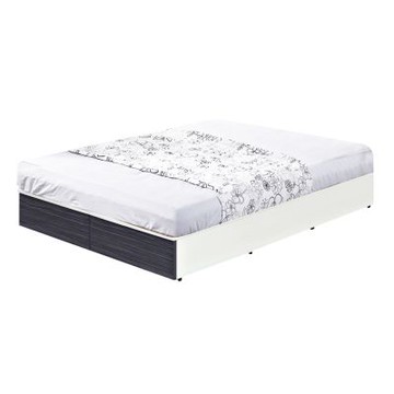 文創集-南亞塑鋼     羅曼  南亞塑鋼5尺雙人二抽屜可收納床底座(床尾拉合二抽屜＋不含床墊)-152x188x27.3cm免組