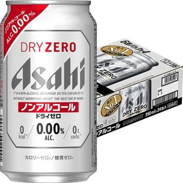 *貪吃熊* (箱出) 日本 朝日 ASAHI dry zero 銀罐 無酒精飲料 350ml*24罐