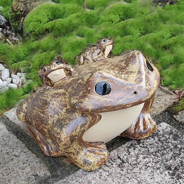 信楽焼 蛙 置物 かえる 陶器 縁起物 かわいい カエル おしゃれ