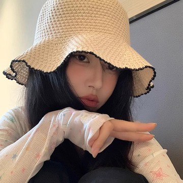 免運🌞新款可摺疊帽女夏季薄款透氣盆帽春秋遮陽防曬編織漁夫帽漁夫帽 素面遮陽帽 防曬帽 抗uv 穿搭必備 學生帽