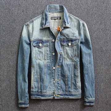 牛仔外套刷色夾克-個性骷髏刺繡帥氣男外套73rj26【獨家進口】【米蘭精品】