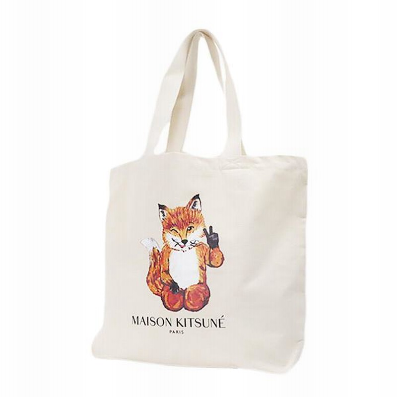 MAISON KITSUNE メゾンキツネ ALL-RIGHT FOX CLASSIC TOTE BAG MAISON KITSUNE メゾンキツネ ALL-RIGHT FOX CLASSIC TOTE BAG