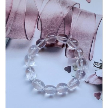 ☆星空燦爛水晶☆E98.莫粉橢圓形隨型素圈彈力繩款