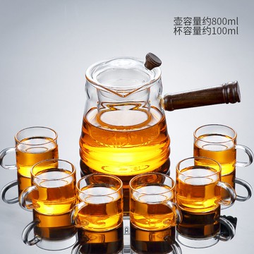 唐豐燒水壺泡茶專用玻璃煮茶實木側把壺家用自動上水電熱陶爐簡約