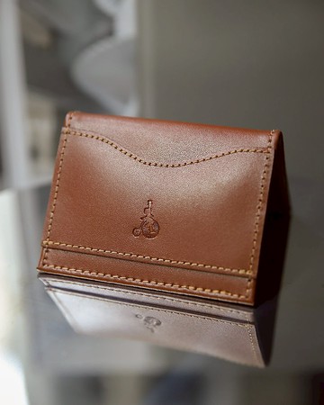 NICK 焦糖色 簡潔折疊卡夾/錢包