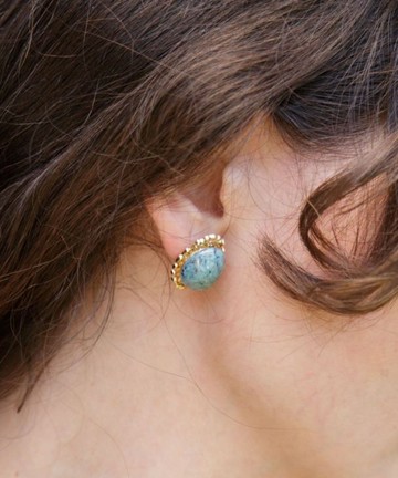 【熱門預購】復古切割玻璃耳環 (4色)  LECZ5810