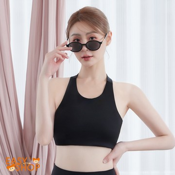 【EASY SHOP】RUN-短今同款-動感美型美背BRA TOP-經典黑