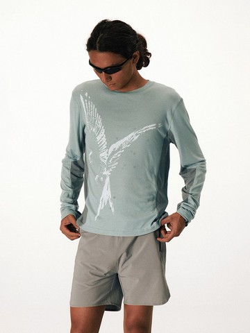 飛鳥 / 拼色速乾寬鬆長袖上衣