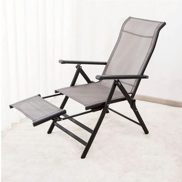 STYLE 格調 加粗鋼管透氣特斯林布摺疊躺椅 165度後仰 人體工學設計 附伸縮腳拖 9段調節  鋼管強化款  1個