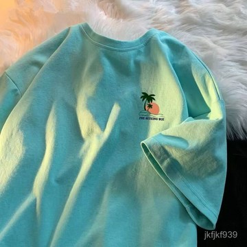 【男士潮流短袖T】新款美式夏季潮流ins短袖T恤男女休閒印花上衣體恤衫12港風潮流個性印花百搭高端 短袖上衣 短袖