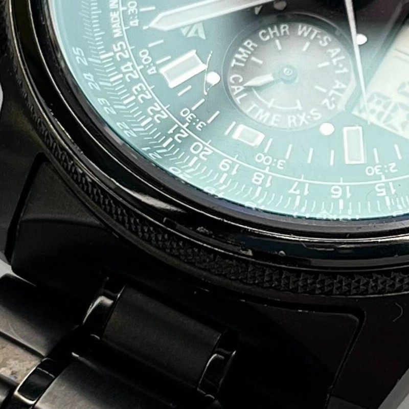 美品　シチズンプロマスタースカイJY8025-59Eエコドライブ*二次電池良好* シチズン プロマスター エコドライブ ソーラークロノグラフ JY8025-59E