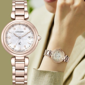 CITIZEN 星辰 XC 水耀光 光動能鈦金屬電波女錶 周年慶獻禮 送禮推薦-29mm ES9467-71Y
