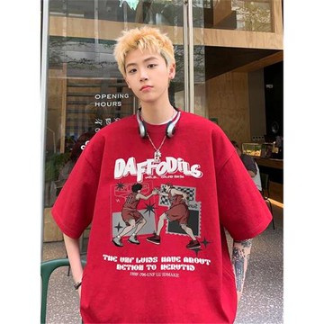 青少年短袖t恤男夏季潮流學生帥氣純棉上衣寬松百搭男生半袖體恤