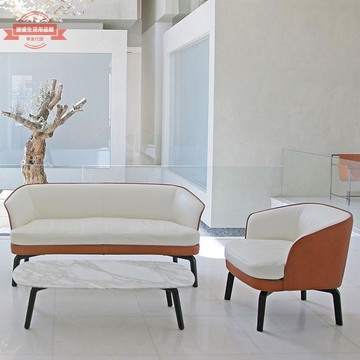 輕奢售樓處洽談沙發組合現代家用客廳單人沙發椅商務會客接待桌椅
