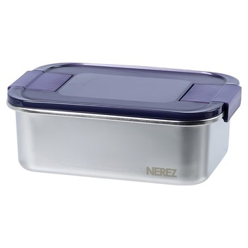 NEREZ 耐樂斯 紫創滑扣不鏽鋼保鮮盒 600ml  1個  1 個容器 + 1 個蓋子