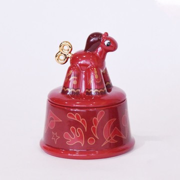 瓷林馬年印泥盒